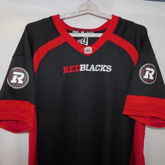 New Era Men's 3XL Ottawa Redblacks Replica Home Jersey CFL Red Black Football - Picture 2 of 10